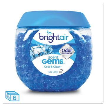 BRIGHT Air® Scent Gems Odor Eliminator, Cool And Clean, Blue, 10 Oz Jar, 6-carton freeshipping - TVN Wholesale